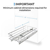 Home Zone Living Pull-Out Cabinet Organizer – Smooth Slide-Out Drawer for Space-Saving Kitchen Storage