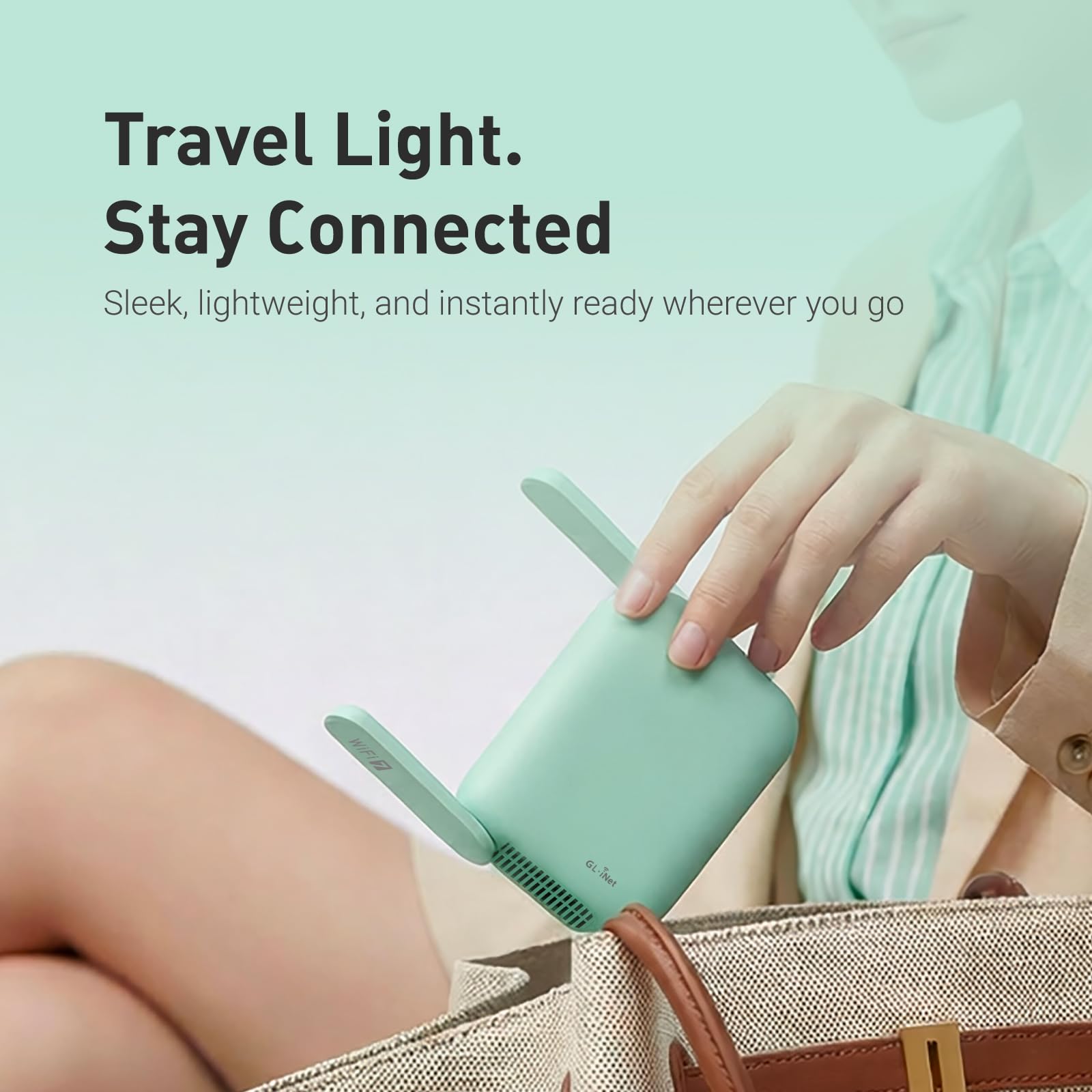 WiFi 7 Portable Travel Router with Dual Band 3.5Gbps Speed, VPN Server & Client, OpenWrt Firmware, Dual 2.5G Ethernet Ports & USB 3.0 Secure Pocket Router