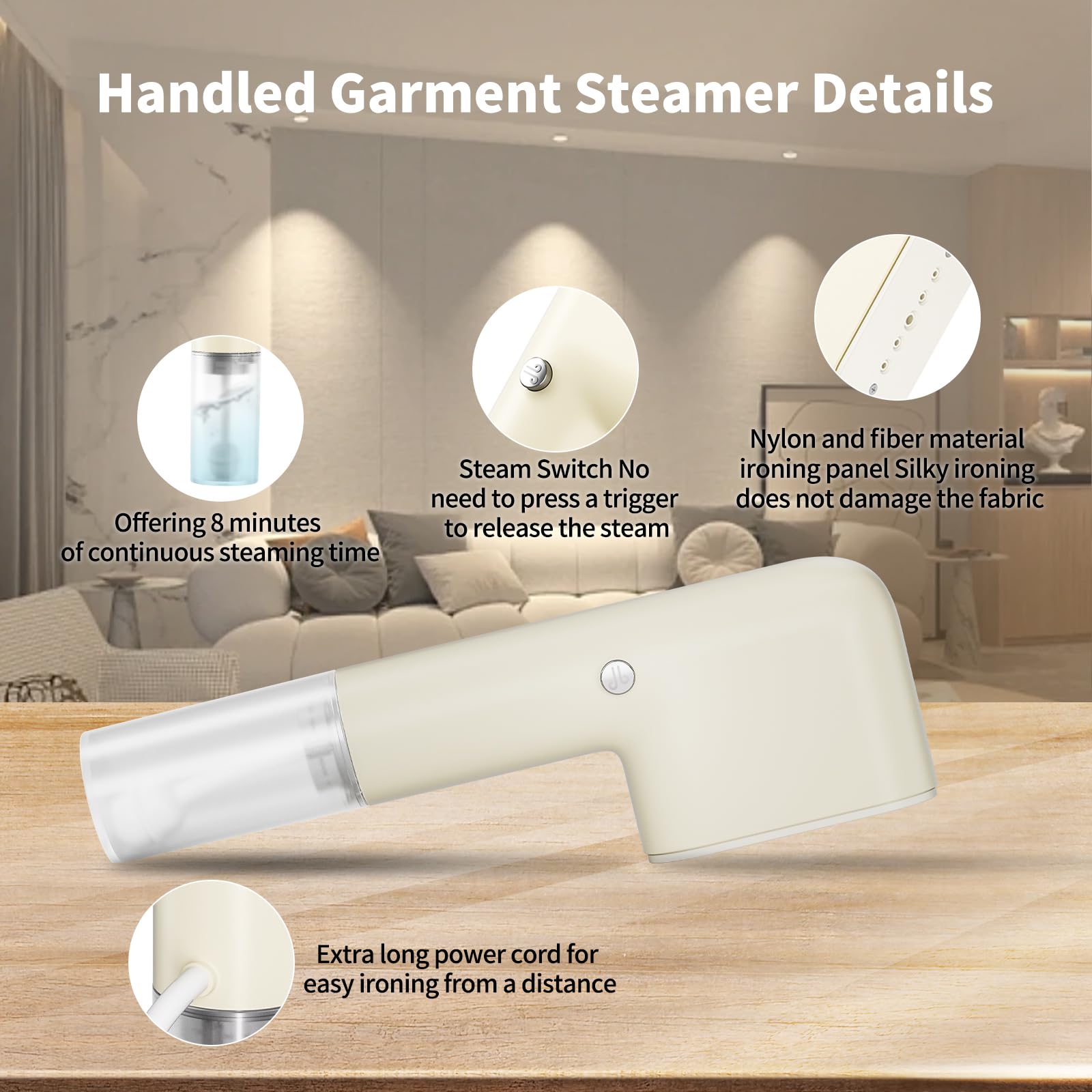 Mini Portable Handheld Garment Steamer 800W Fast Heat Travel Wrinkle Remover with Compact Water Tank