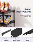 KITSURE 3-Tier Stackable Shoe Rack – Non-Woven Shelf Shoe Organizer for Closet, Entryway & Garage (27.5”, Black)