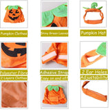Pumpkin Pet Costume Set – Orange Halloween Outfit with Hat & Clothes for Cats and Small Dogs