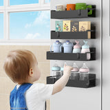 Magnetic Spice Rack Organizer – 4-Pack Heavy-Duty Fridge & Oven Storage (Black)