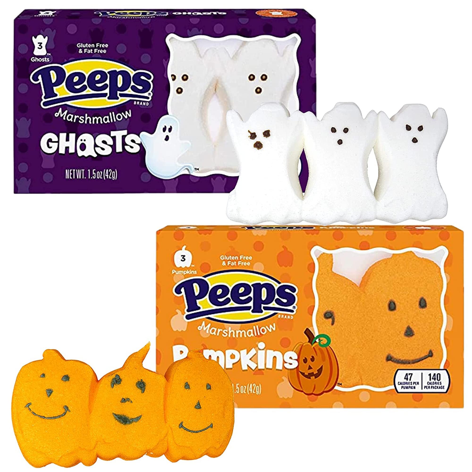 PEEPS Halloween Marshmallow Characters Variety Pack – Ghosts, Skeletons, Pumpkins & Frankenstein (2025 Limited Edition)