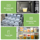 Deli Food Storage Containers with Lids – 60 Complete Sets (32oz / 16oz / 8oz), BPA-Free