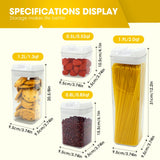 Airtight Food Storage Containers Set with Spring-Lock Lids – 7 Piece Thick Plastic Pantry Organizer