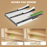 Expandable Pull-Out Cabinet Organizer with Handle – Adjustable Width & Depth, 3-Rail Slide-Out Shelf (White, 2-Pack)