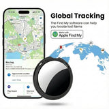 Smart Bluetooth Item Tracker 2-Pack for Apple Find My Network – No Subscription Key & Pet Locator Tags (Black + White)
