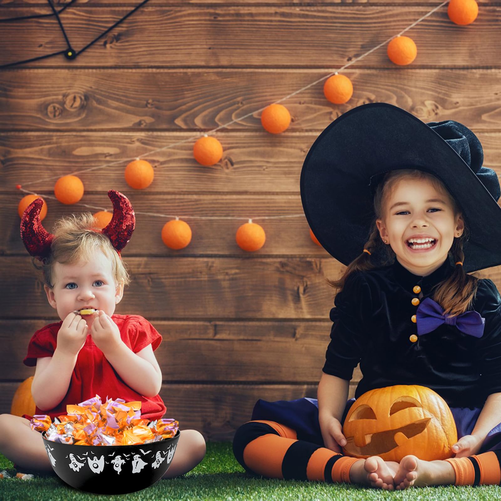 6PCS Halloween Cat-Shaped Candy Bowls – Black Ghost Theme Plastic Snack Holders for Parties & Trick-or-Treat 🎃🐈‍⬛