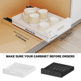 BEALY White Pull-Out Cabinet Organizer – Adhesive No-Drill Slide-Out Drawers with 3-Section Damping Rails (2 Pack)