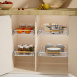 Expandable Pull-Out Cabinet Organizer – 3-Pack Heavy-Duty Slide-Out Storage Drawers (Chrome)