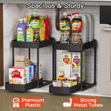 Under Sink Organizer with Pull-Out Drawer (2-Pack) – Heavy-Duty Storage Shelves for Bathroom & Kitchen Cabinets