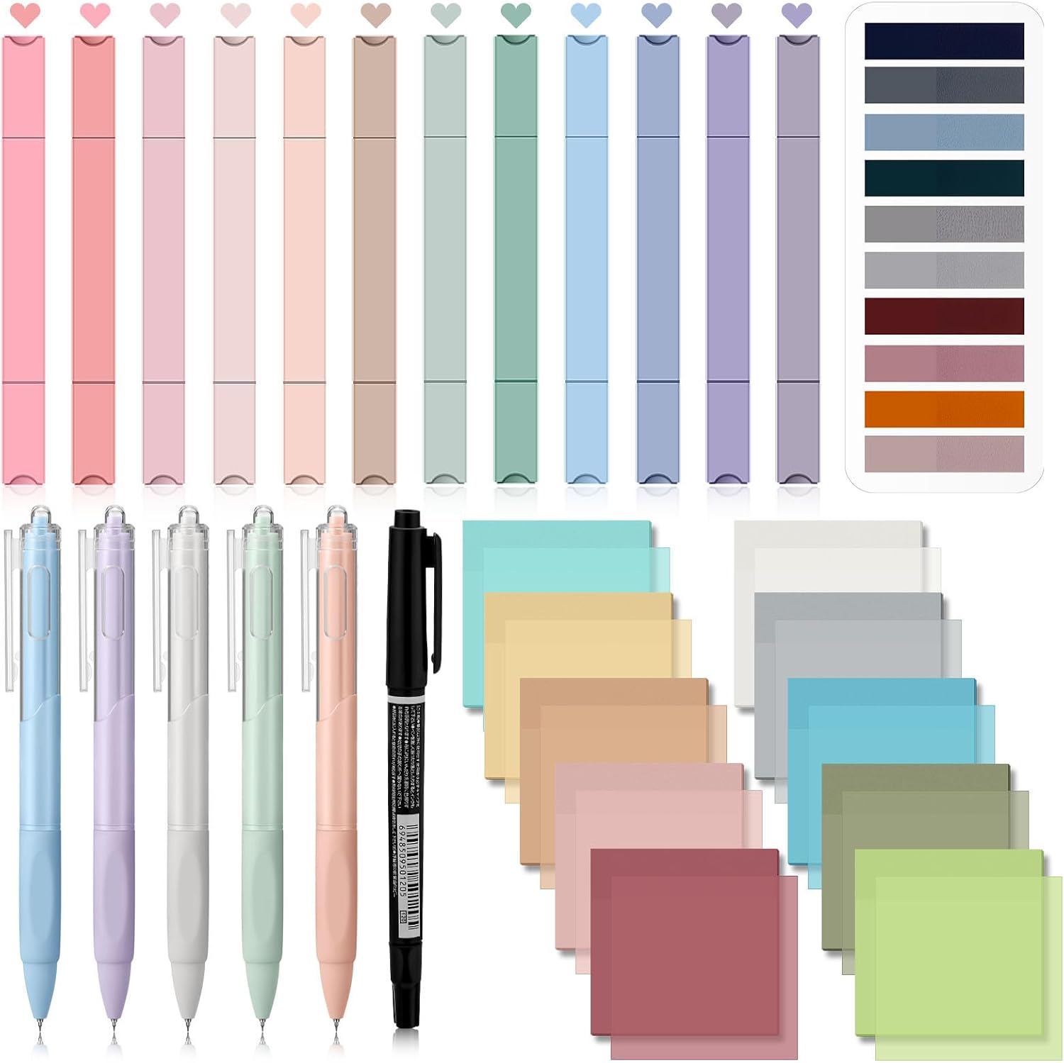 38-Piece Book Annotation Kit with Highlighters, Tabs and Sticky Notes