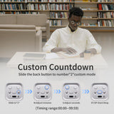 Productivity Timer Cube with Flip Control, Custom Countdown & Count-Up, Silent Vibration Desk Timer for Work, Study & Kitchen – White