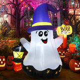 5-Foot White Wizard Ghost Inflatable – Halloween Outdoor Decoration with LED Lights & Fast Inflation (DJ-WS-69073)