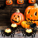 Halloween Spider Eyeball LED Tea Light Candles – 6PCS Battery-Operated Flameless Lights with Timer (Spooky Décor)