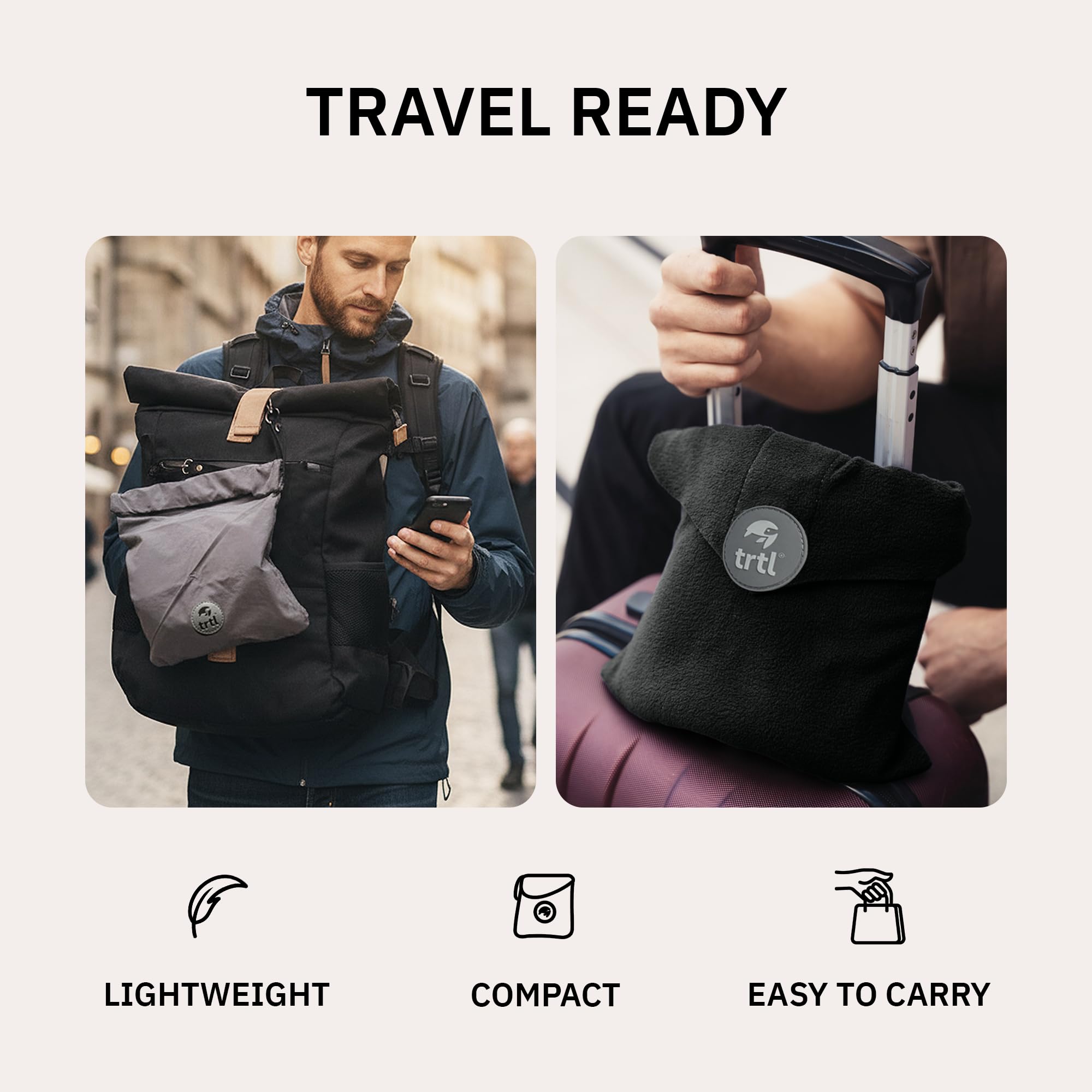 Ergonomic Travel Neck Pillow for Airplanes – Lightweight Neck Support Pillow with Patented Head Support System