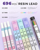 Cream 42-Piece Mechanical Pencil Set with 696 Refills