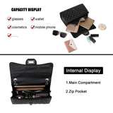 GLADDON Quilted Crossbody Purse for Women – Trendy Chain Shoulder & Underarm Designer Bag (Black)