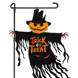 Large Halloween Garden Flag – 22"x23" Black & Orange Pumpkin Ghost Banner with Tassel Web Fringe (Double-Sided, Oxford Fabric)