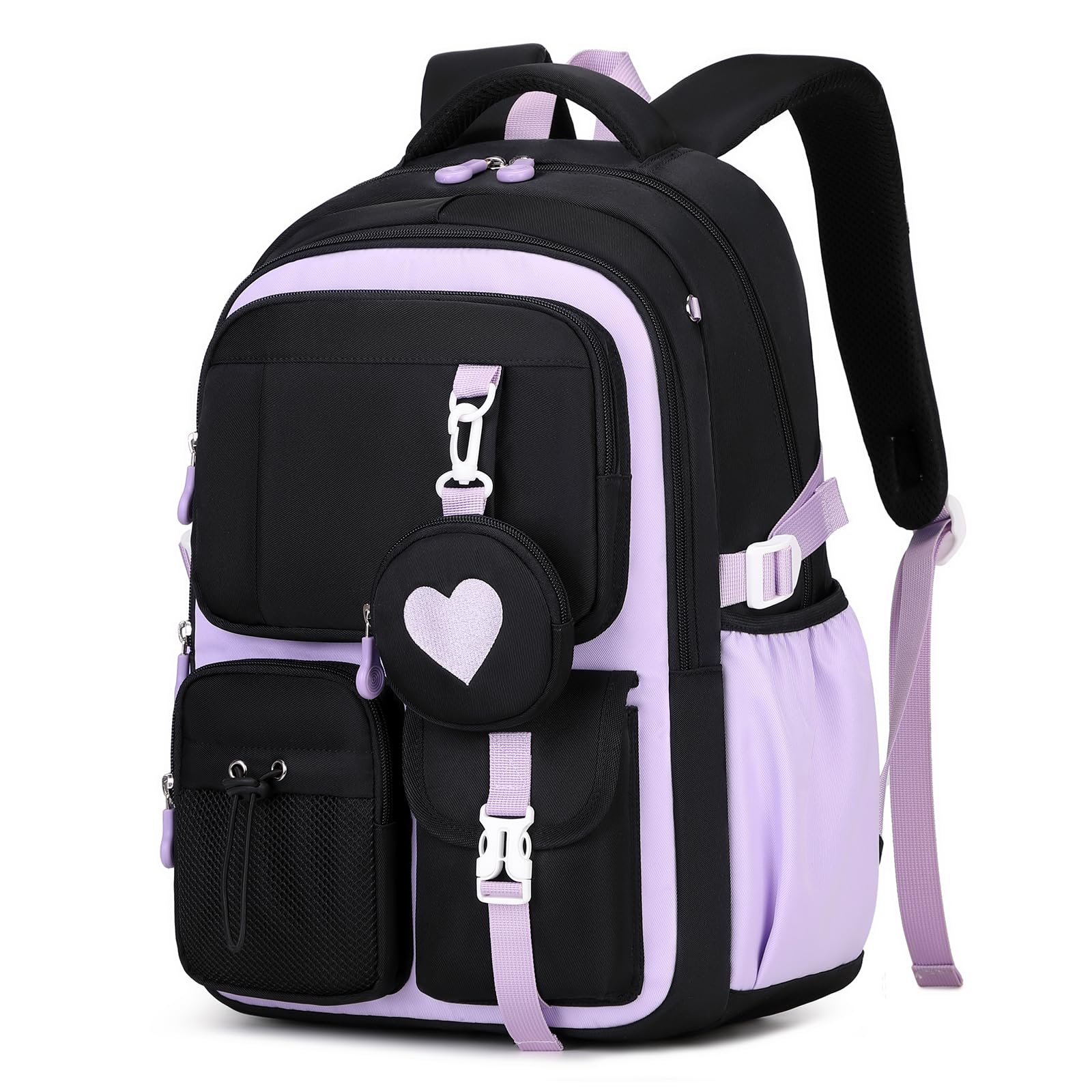 Moonbaby Girls School Backpack 15.6 Inch – Lightweight Waterproof Bookbag for Ages 8–12