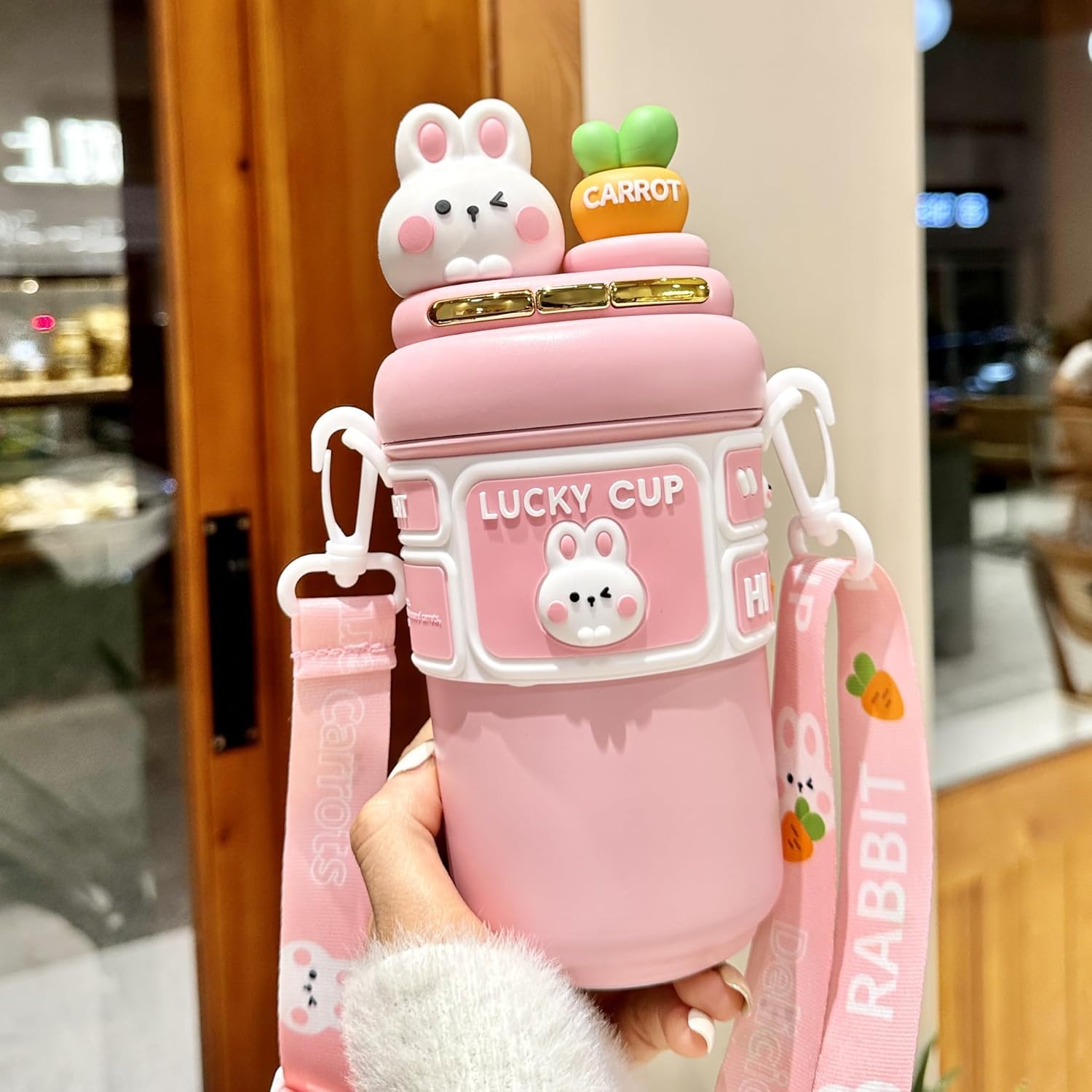 18.6 oz Kids Insulated Stainless Steel Cup with Dual Straws – Leakproof School Water Bottle