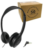 SmithOutlet Classroom Headphones Bulk 50-Pack – On-Ear Wired Headsets for School & Chromebook