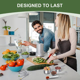 14-Piece Stainless Steel Measuring Cups & Spoons Set – One-Piece Design, Rust Resistant (Silver)