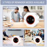 GUDOQI Octagon Pomodoro Timer with Gravity Flip, Visual Progress Bar & Adjustable Sound Alerts – White