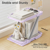 AUGBEAN Pink 2-Tier Clear Pull-Out Organizer Set – Z-Shaped Multi-Purpose Storage for Bathroom, Vanity & Countertop (3 Pack)