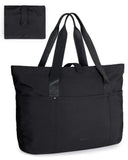 BAGSMART Foldable Tote Bag for Women – Large Lightweight Shoulder & Travel Handbag with Zipper (Black)