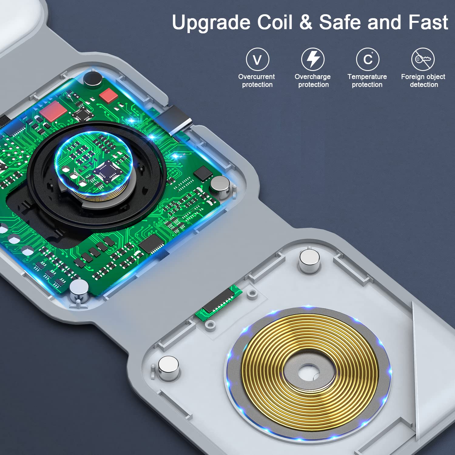 3-in-1 Magnetic Wireless Charging Station – Foldable Charger for iPhone, Apple Watch & AirPods