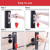 Portable Door Lock & Door Stop Alarm Security Kit – Travel Safety Lock with 120dB Alarm for Hotels, Apartments & Dorm Rooms (Red)