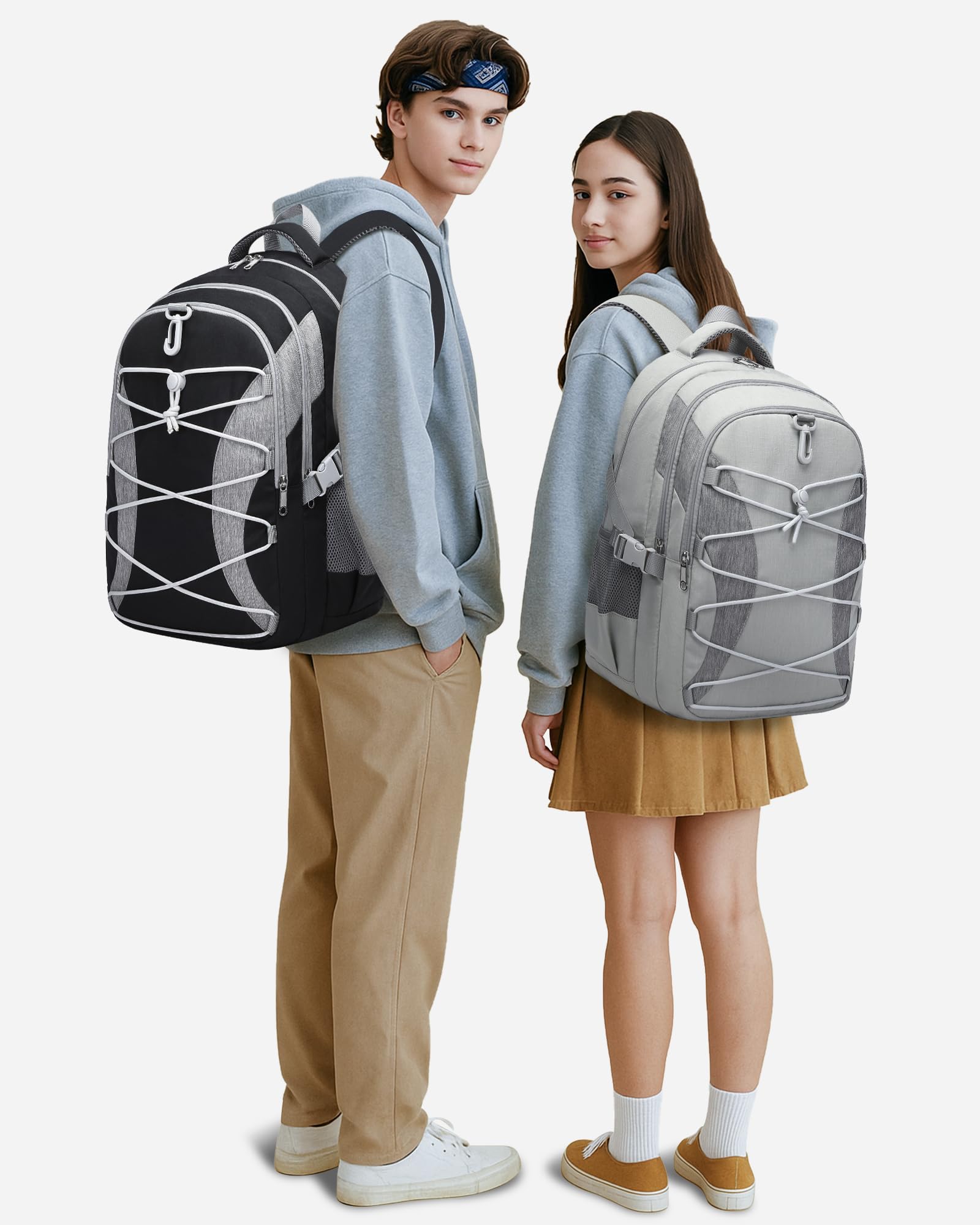 Bluefairy Middle & High School Backpack with Laptop Compartment, Large Capacity Bookbag for Teens