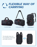 BAGSMART 35L Gym & Travel Duffel Bag with Shoe and Laptop Compartments – 3-in-1 Carry-On Weekender (Black)