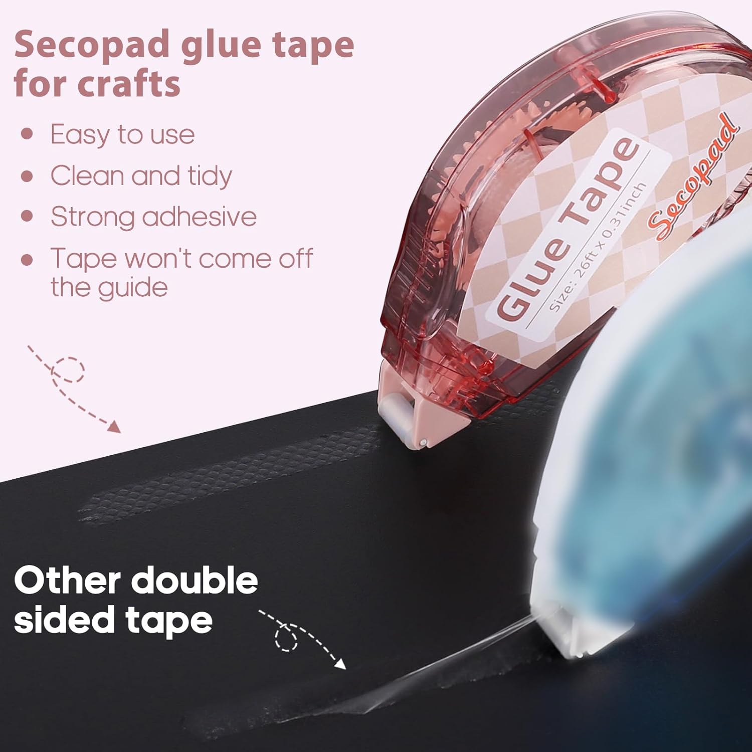 4-Pack Double-Sided Adhesive Tape Rollers