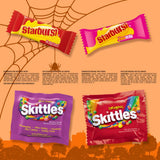 SKITTLES & STARBURST Halloween Variety Bag – 105PCS Fruity Fun Size Mix for Trick-or-Treat & Party Favors 🍓🍋🎃