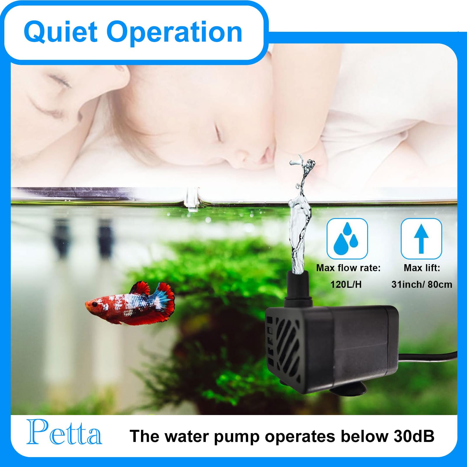 USB Portable Cat Water Fountain Pump – DIY Outdoor Pet Water Dispenser with Adjustable Flow (Black)