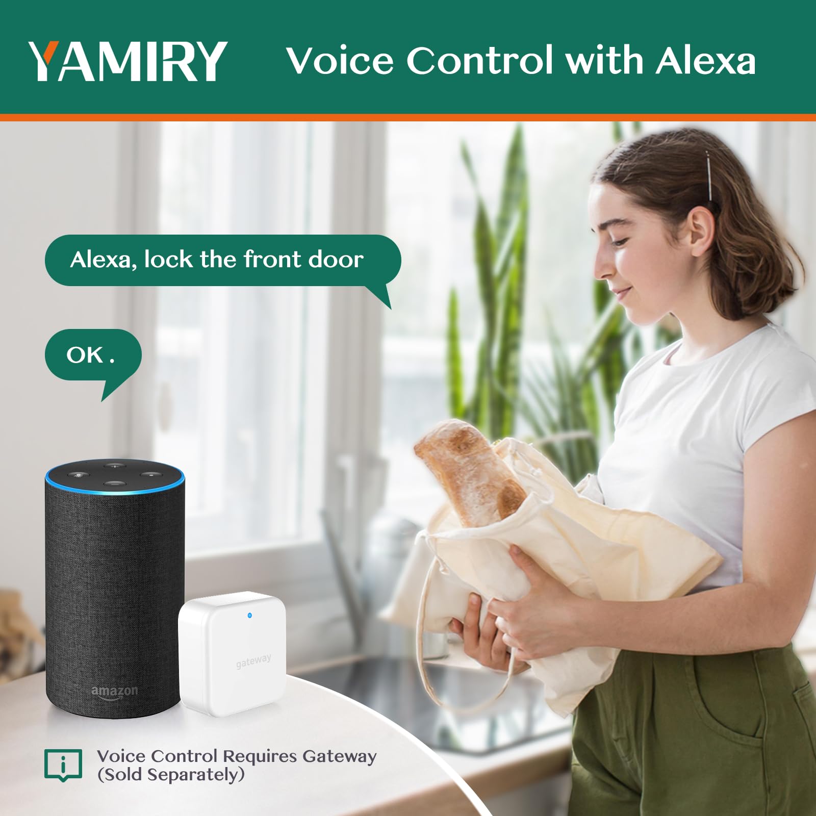 Yamiry Smart Door Lock with Fingerprint, App Control, Keypad & Alexa Support, Keyless Entry Deadbolt for Home & Rental Security