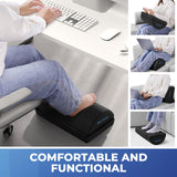 BlissTrends Adjustable Memory Foam Foot Rest Under Desk – Ergonomic Foot Stool with Washable Cover & Dual Height Support Black