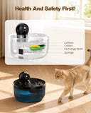 GOOIFUN Wireless Cat Water Fountain 2.6L with Motion Sensor, Cordless Battery Operation & Ultra Quiet Filtration System – Black