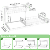 REALINN Under Sink Organizer with Pull-Out Drawer – 2-Tier Slide-Out Cabinet Storage Shelf for Kitchen & Bathroom