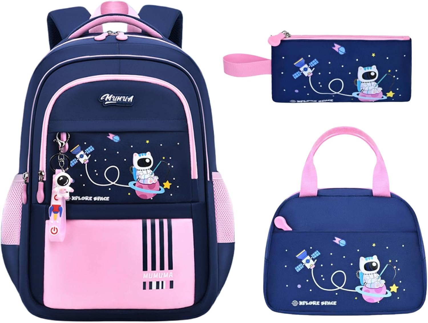 Astronaut School Backpack Set with Lunch Bag and Pencil Case