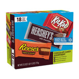 HERSHEY’S, KIT KAT & REESE’S Assorted Milk Chocolate Bars – 27.3 oz Variety Pack (18 Full-Size Bars)