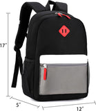 Black Grey Kids Backpack Set with Insulated Lunch Bag