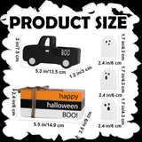 Halloween Wooden Ghost Truck Decor – Stacked Books & Ghost Figures for Table, Shelf & Fireplace