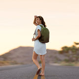 Travelon Voyage Anti-Theft Daypack – Ultra-Light Secure Travel Backpack with RFID Protection & Locking Compartments (Olive)