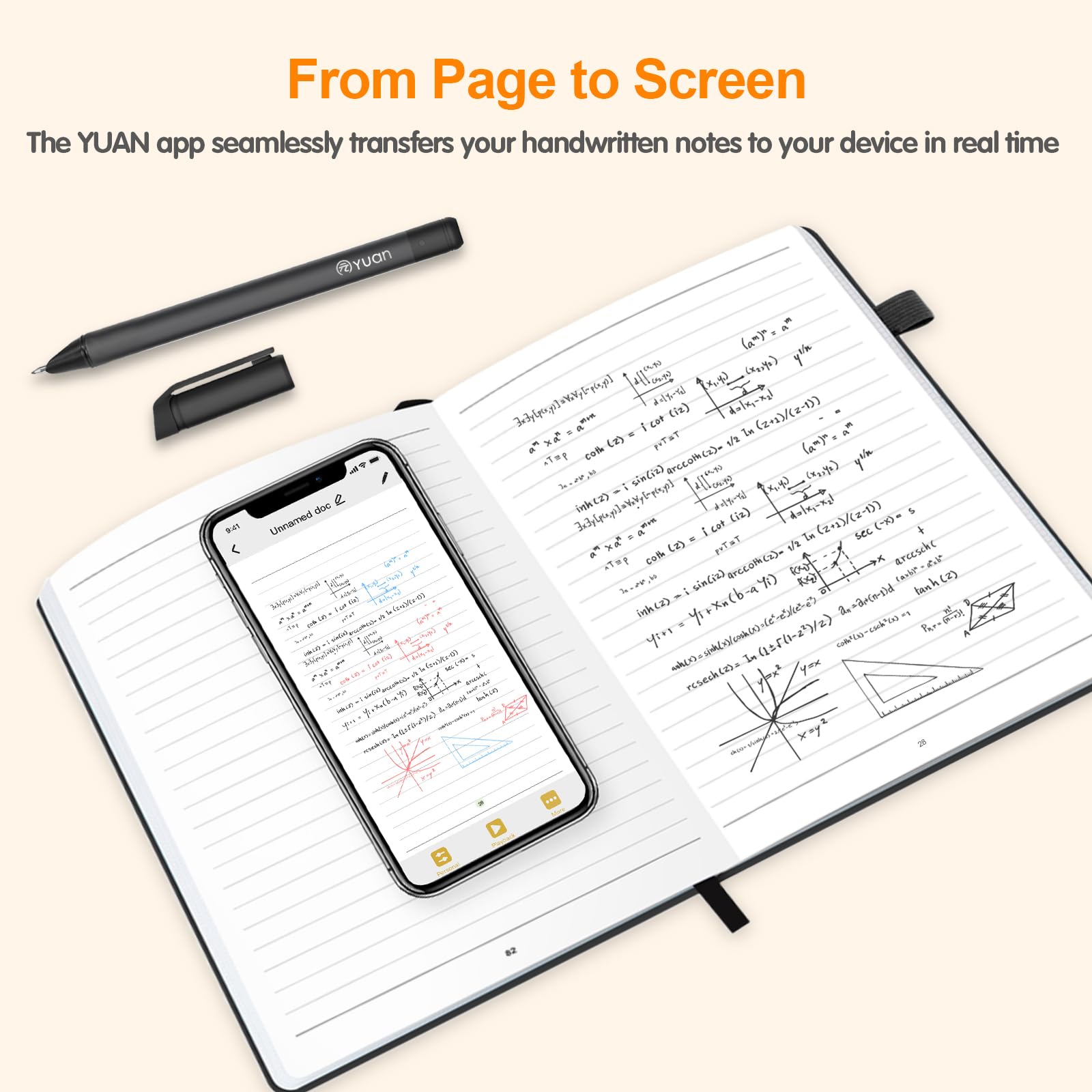YUAN Smart Pen & Digital Notebook Set – Real-Time Sync, Offline Storage & Business App Integration (Black Edition)