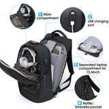 BANGE Slim Anti-Theft Laptop Backpack – Lightweight Business Travel Backpack with TSA Lock, Fits 15.6” Notebooks (Black)