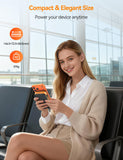 32000mAh Portable Power Bank with Built-in Cables – 22.5W Fast Charging Battery Pack with LED Display for iPhone, Samsung & USB Devices (Orange)