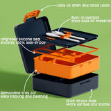 Space 7-Piece Bento Lunch Set with 14 oz Bottle